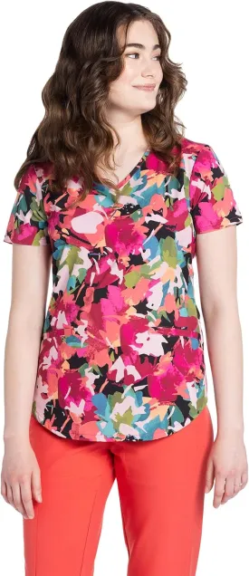 Cherokee Prints Women Scrubs Top V-Neck Print CK637