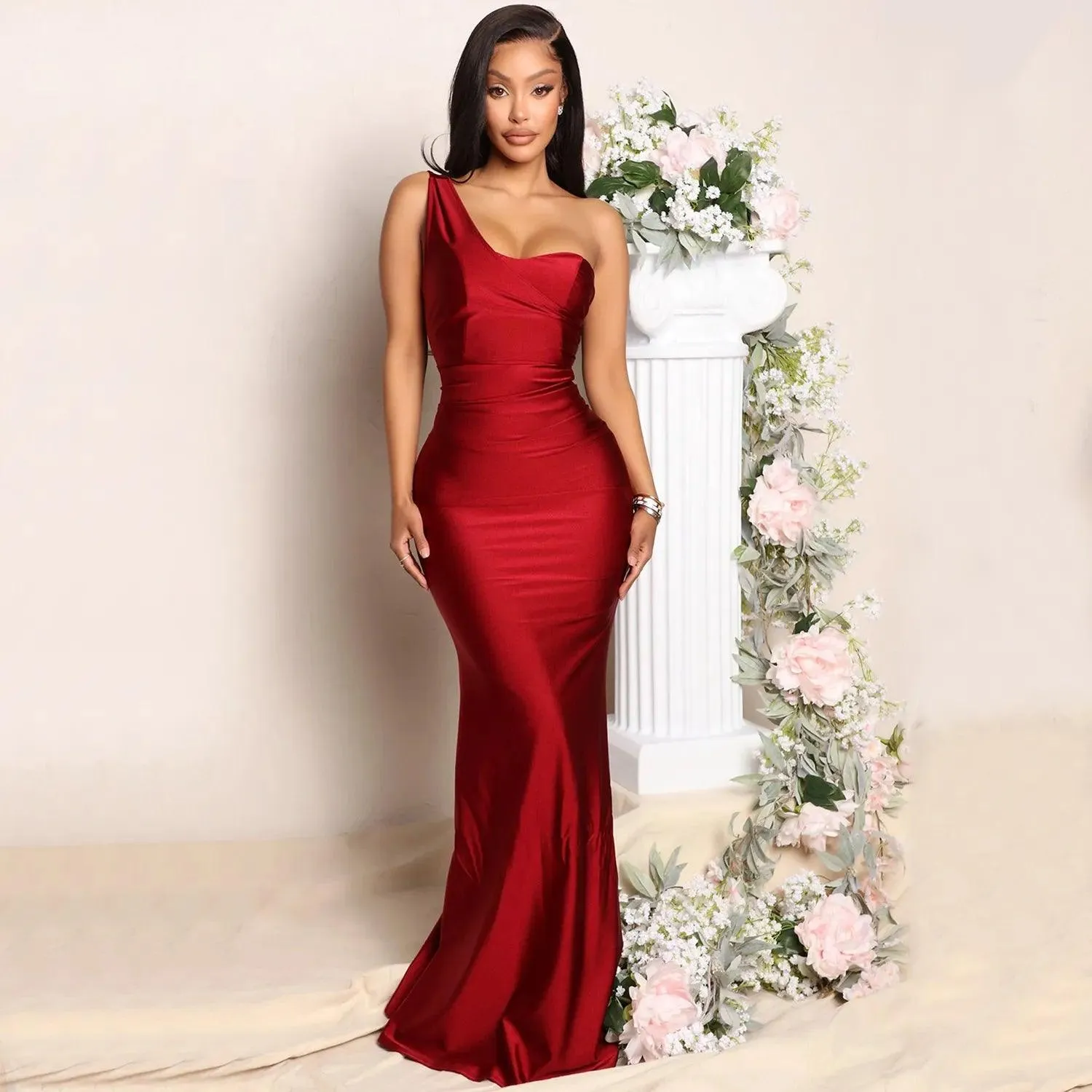 Color Sexy Party Dresses Women Slash Neck Full Sleeve Solid Dress Hot Summer Fashion Night Club Mini Dresses mmOSee6763
