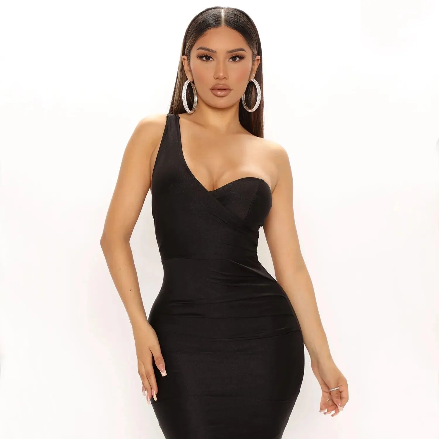 Color Sexy Party Dresses Women Slash Neck Full Sleeve Solid Dress Hot Summer Fashion Night Club Mini Dresses mmOSee6763