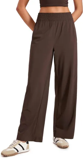 CRZ YOGA Lightweight Wide Leg Pants for Women 30" High Waisted Casual Lounge Travel Work Sweatpants Loose Fit Summer