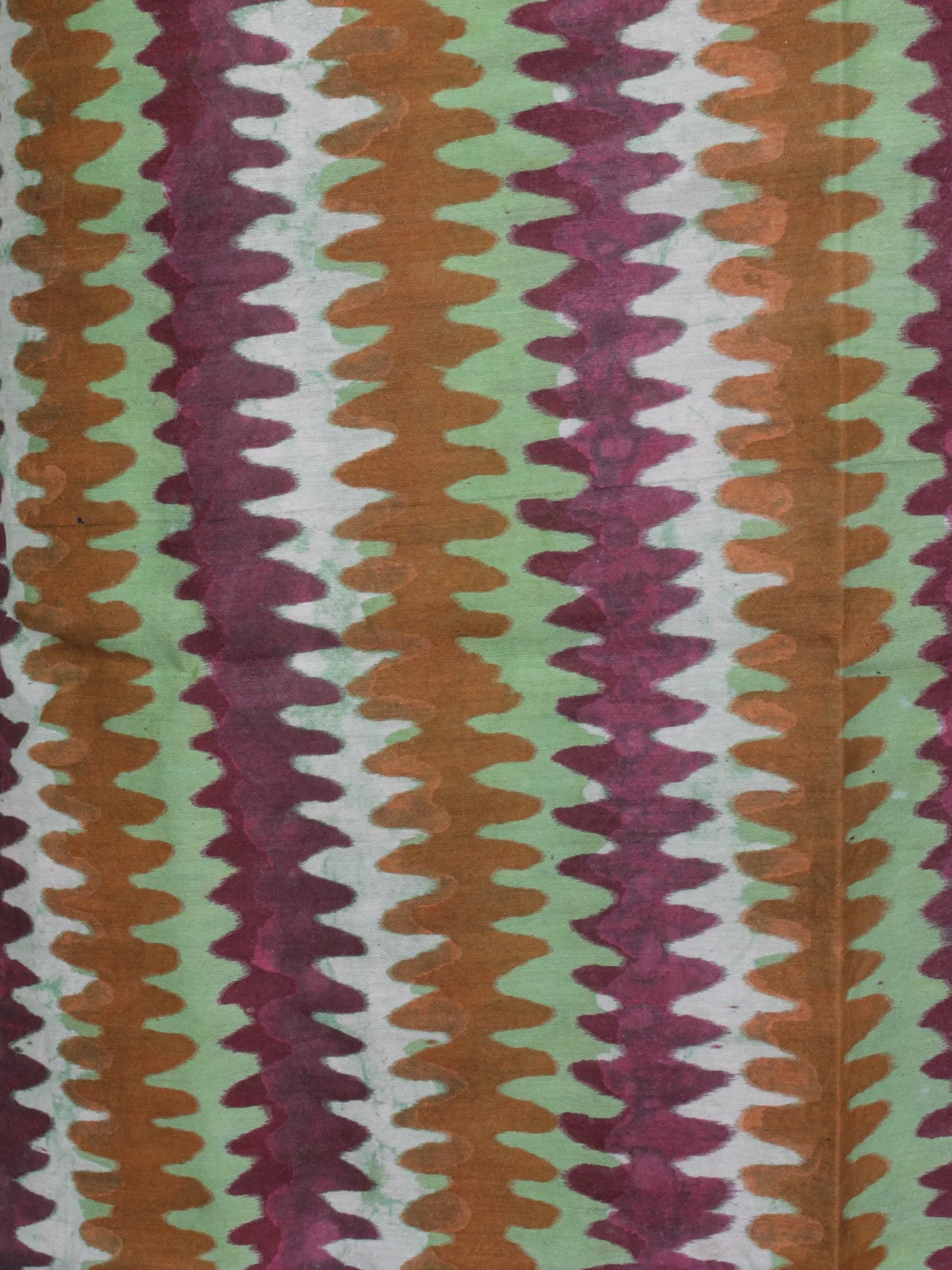 Fern Green Brown Maroon Hand Block Printed Chanderi Silk Kurta & Chanderi Dupatta Fabric Set of 2 - S1628198