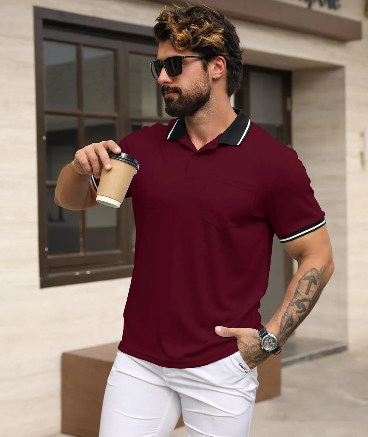 GEEK LIGHTING 5 Pack Men Polo Shirts with Pocket Multipack Golf Shirt for Men Moisture Wicking Casual Athletic Work T-Shirts