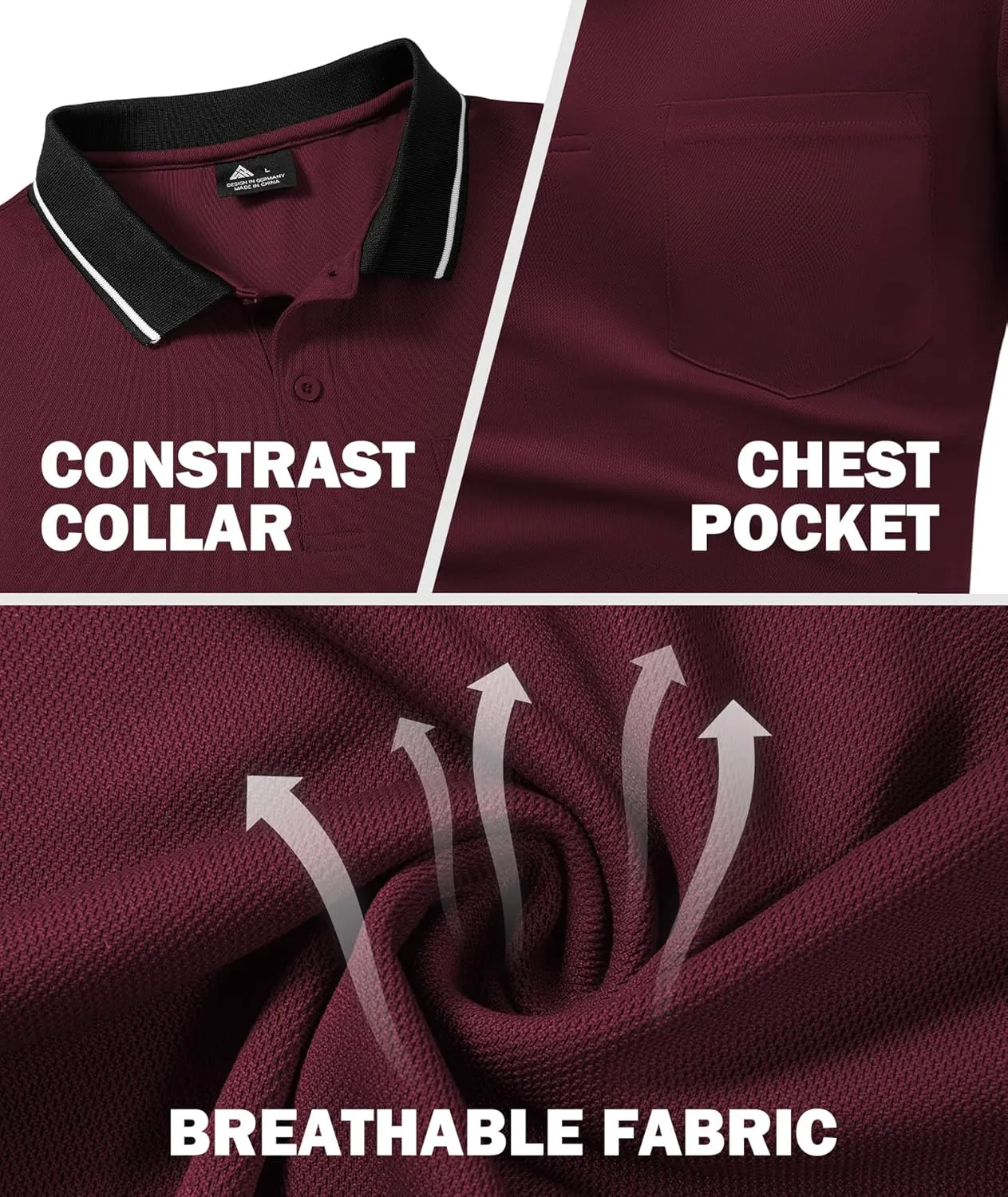 GEEK LIGHTING 5 Pack Men Polo Shirts with Pocket Multipack Golf Shirt for Men Moisture Wicking Casual Athletic Work T-Shirts