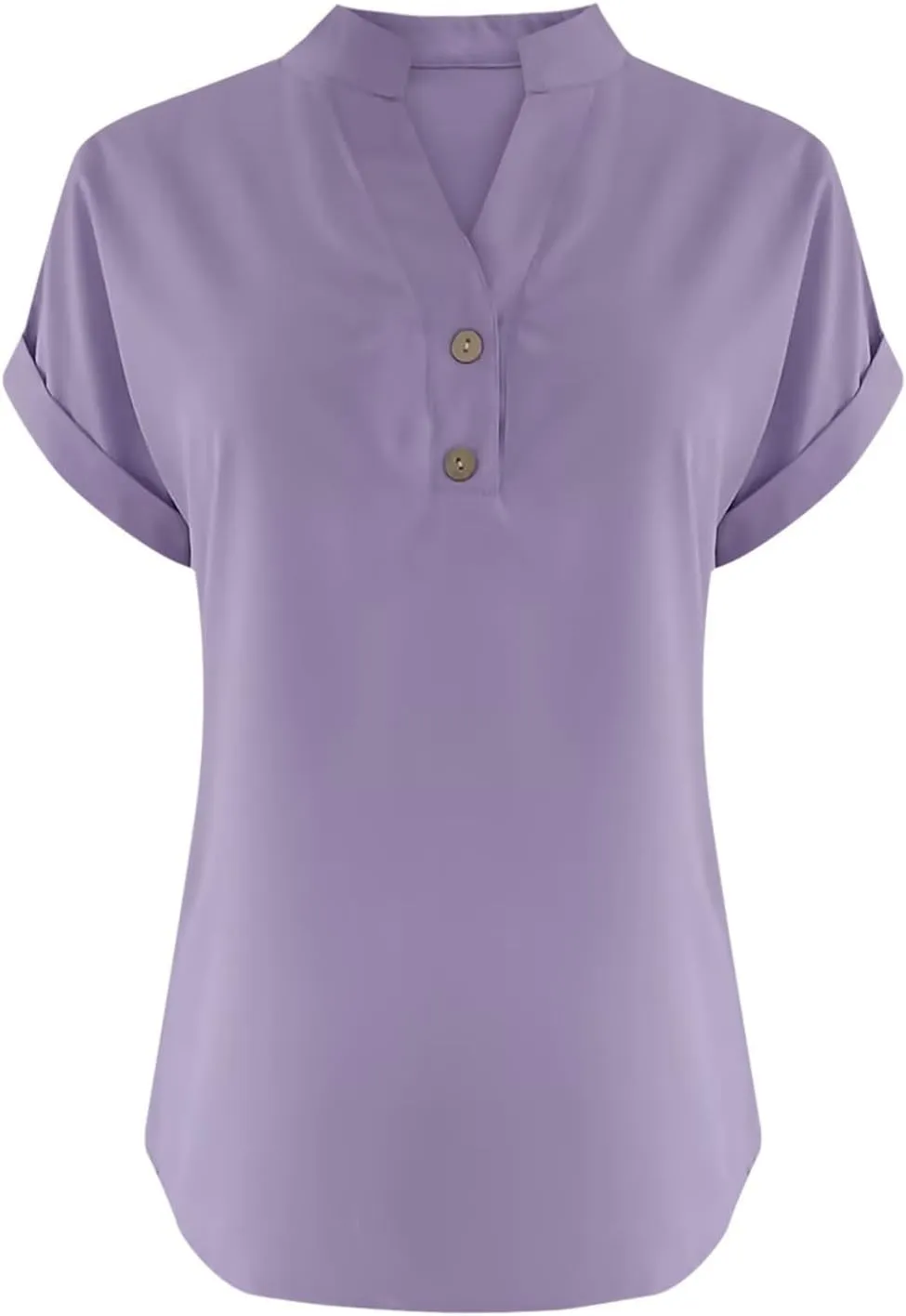 Linen Tops for Women Loose Fit Gauze Short Sleeve Plus Size Shirts Summer Button V Neck Casual Dressy Blouses