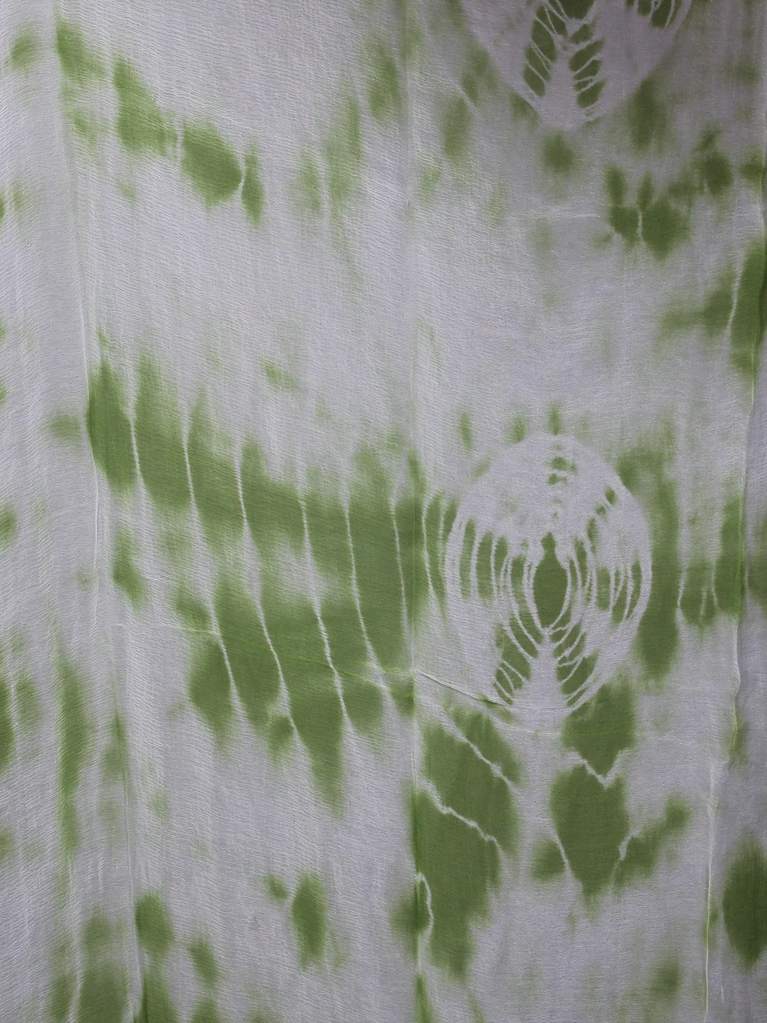 Moss Green Ivory Hand Shibori Dyed Cotton Suit-Salwar Fabric With Chiffon Dupatta - S1628178