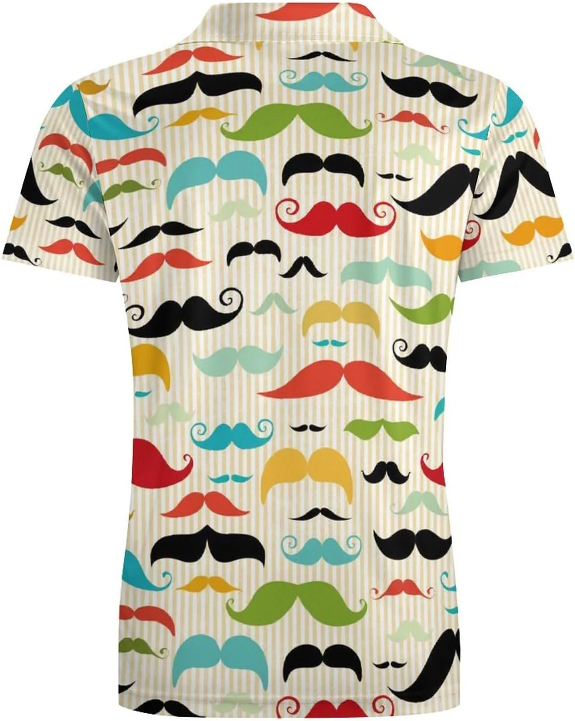 Mustache in Vintage Style Polo Shirts for Men Short Sleeve Casual Graphic Golf Tees Tops