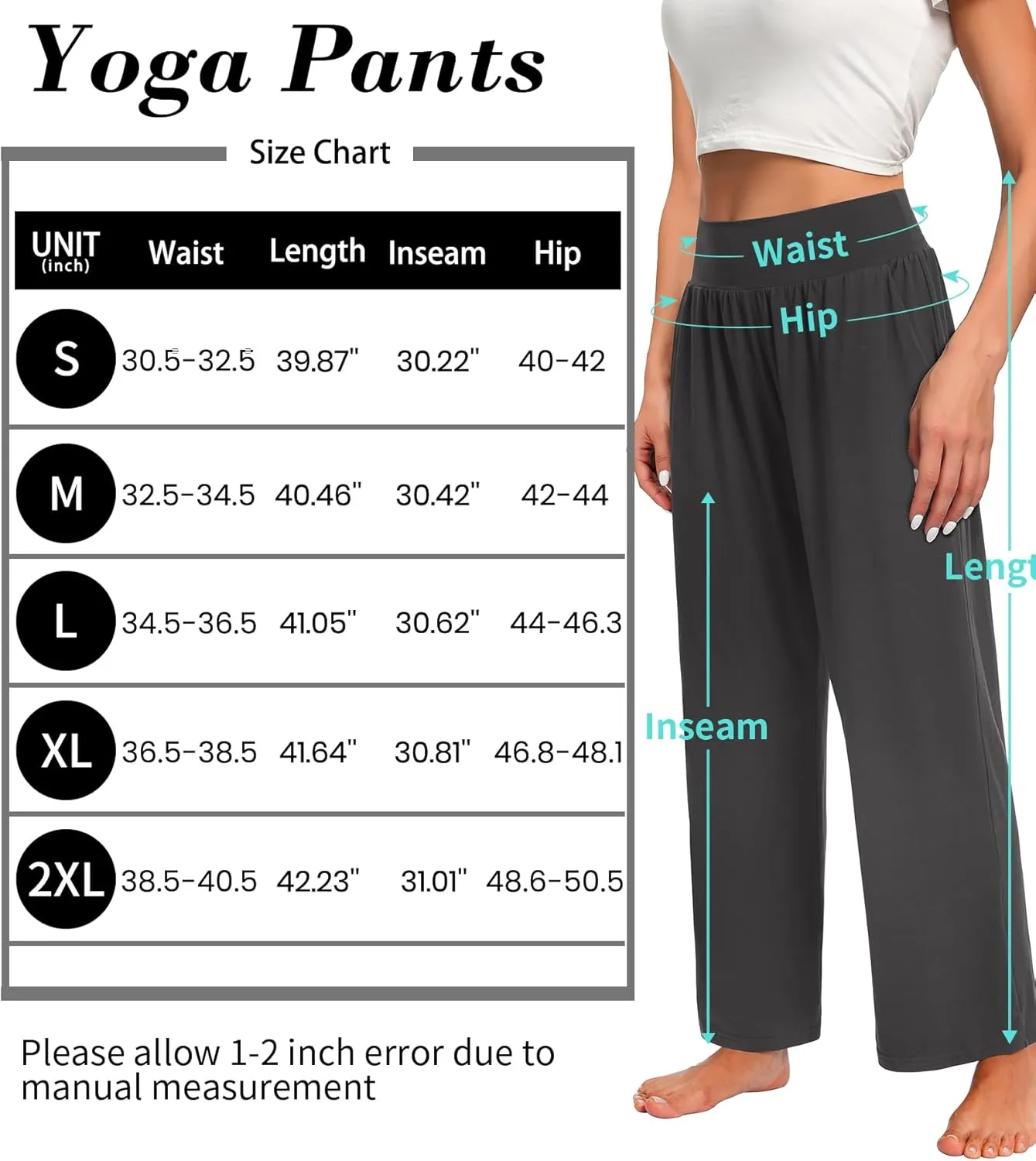 OLIKEME Womens Wide Leg Yoga Pants High Waisted Comfy Casual Loose Pants Workout Plus Size Lounge Sweatpants with Pockets