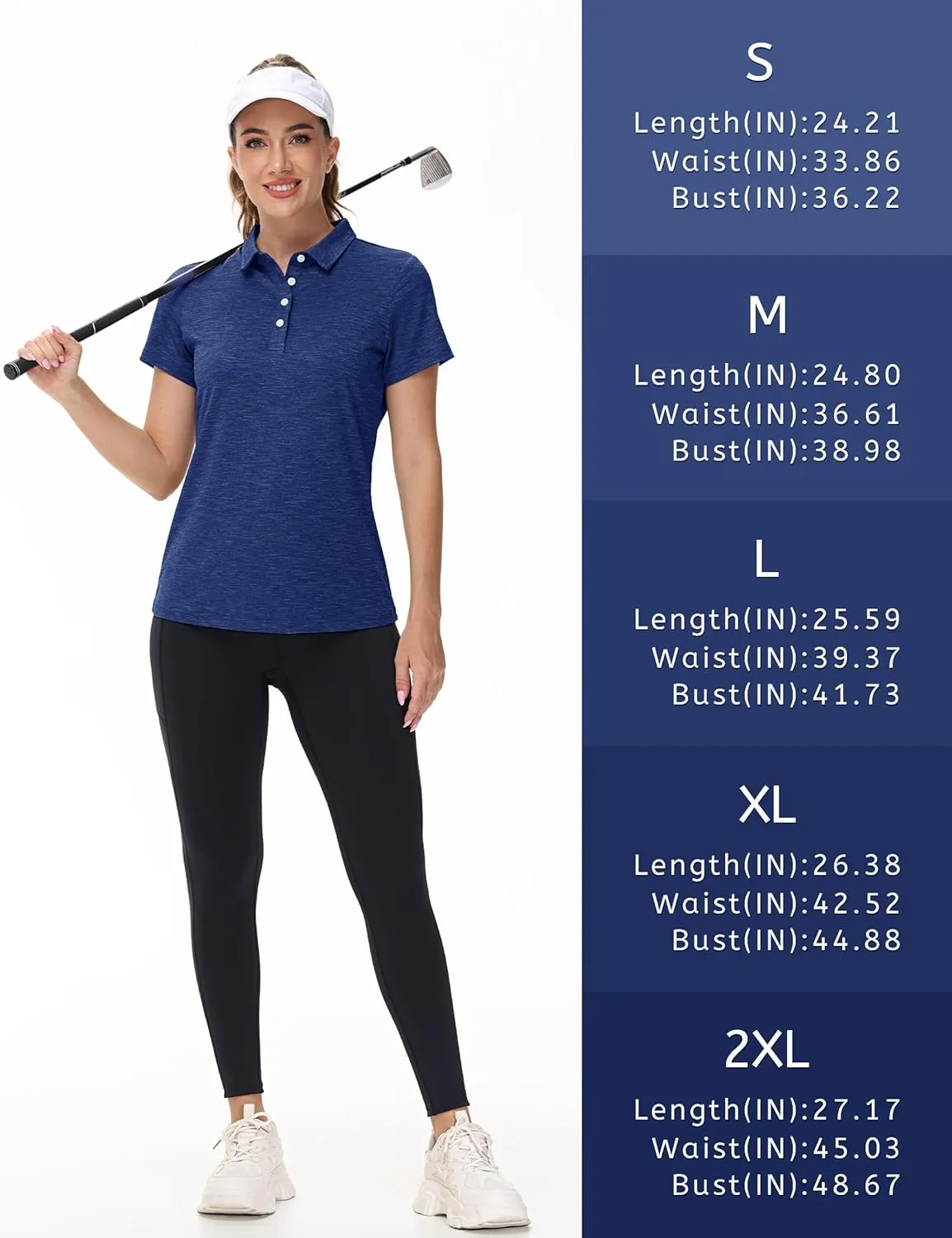 TACVASEN Polo Shirts for Women Short Sleeve Golf Shirts 4-Button Quick Dry Workout Tops Collared for Work Running Tennis