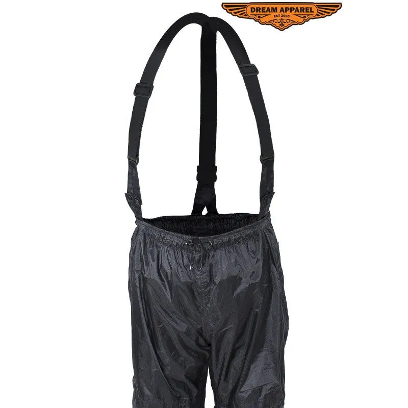 Two-Piece Black Rain Suit With Zippered Side Seams