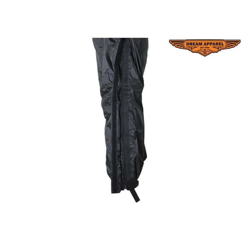 Two-Piece Black Rain Suit With Zippered Side Seams