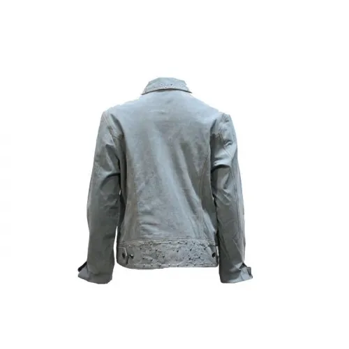 Women's Genuine Leather Made Denim Jacket, LJ282-DL
