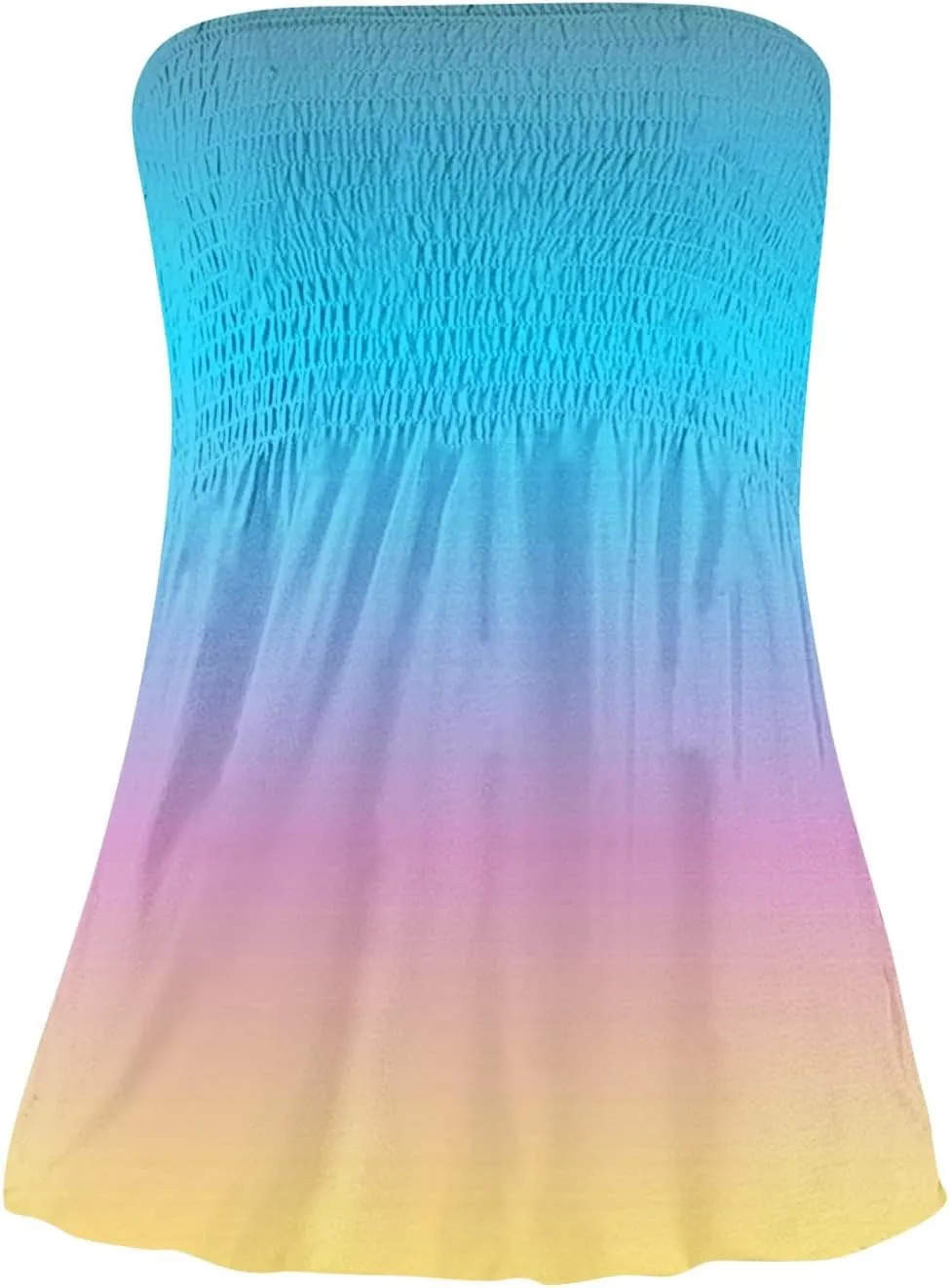Womens Tube Tops Strapless Striped Tanks Backless Sexy Casual Bandeau Sleeveless Shirts Off Shoulder Floral Blouses