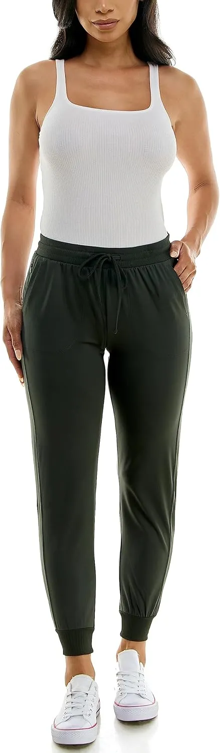 Zac & Rachel Women's Pull on Jogger Pant with Tie Front and Side Pockets