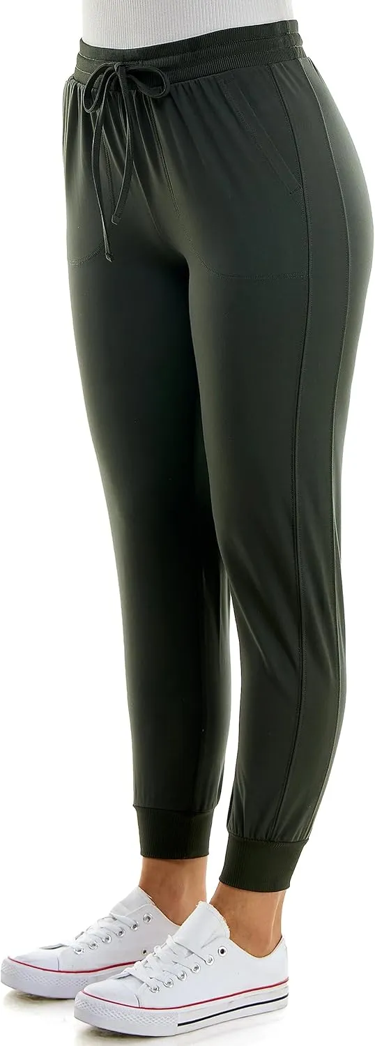 Zac & Rachel Women's Pull on Jogger Pant with Tie Front and Side Pockets