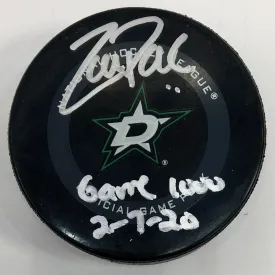 Zach Parise Autographed Dallas Official Game Puck w/ Game 1000 Inscription - 9/11