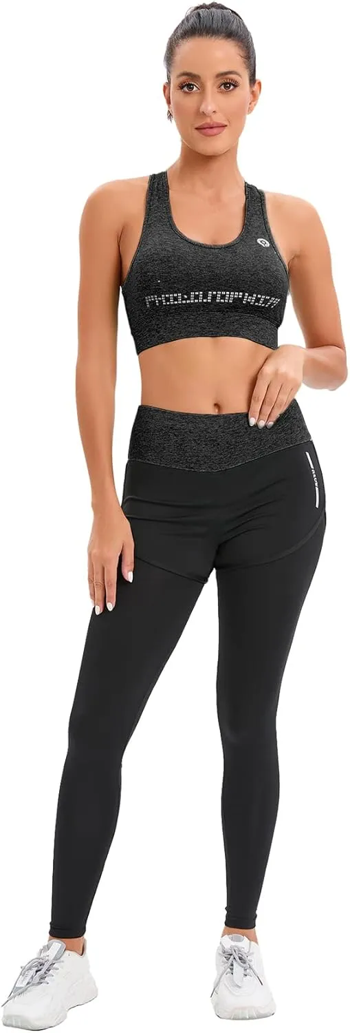 ZETIY Women's 5pcs Sport Suits Fitness Yoga Running Athletic Tracksuits